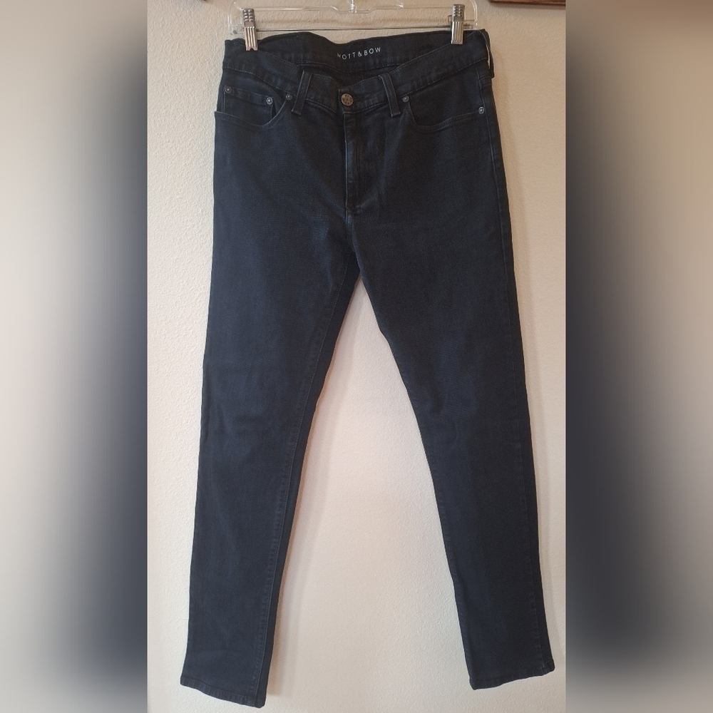 Mott & Bow Mens Washed Black Skinny Jeans Zip Closure Pockets Size 30x32